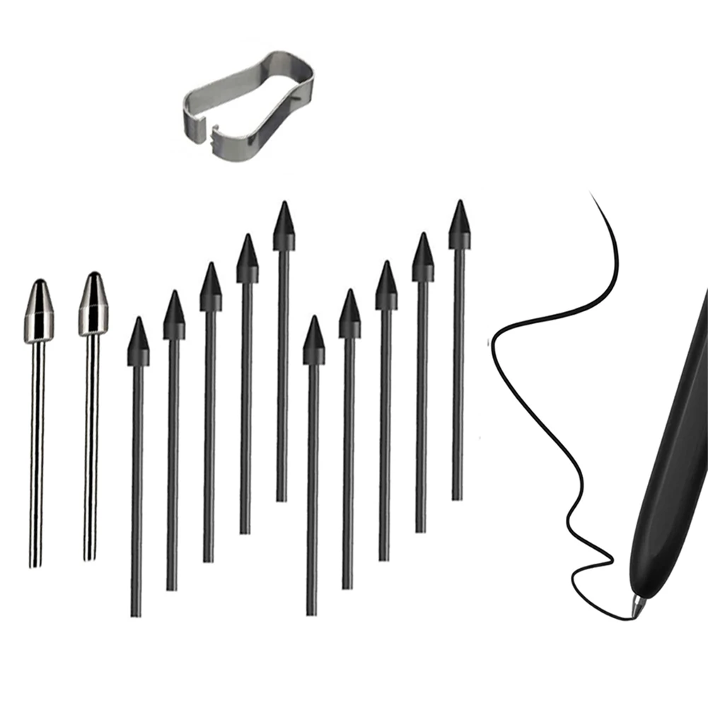 Titanium Alloy Plastic Fine Point Pencil Nibs with Clip Accurate Control Pencil Tips for Samsung Ultra/S7/S7 FE/S6/S6 Lite
