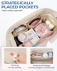 BAGSMART Makeup Bag Puffy Padded Make Up Bags for Women Makeup Organizer Case Wide-open Pouch Toiletry Bag Travel Essentials 4