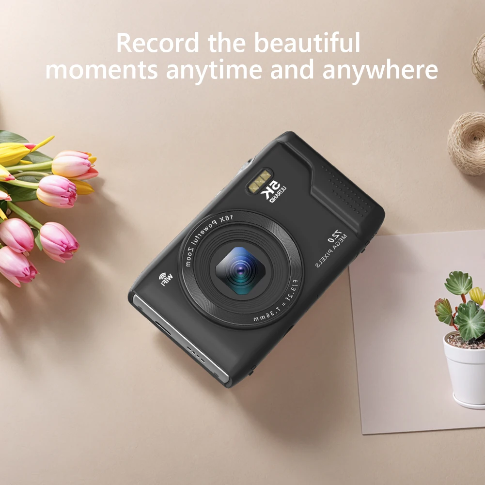 Vlogging Camera 72MP Video Camera 16X Zoom Video Recorder 2.8inch LCD Screen for Teens Beginner Adult