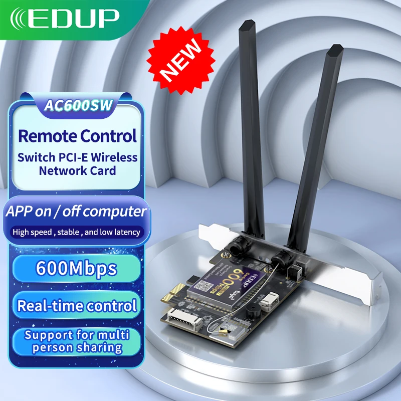 Edup-interruptor Inteligente com Controlo Remoto Adaptador Wifi 600 3000mbps Cartão de Rede Inteligente Bluetooth Reinicialização do Computador