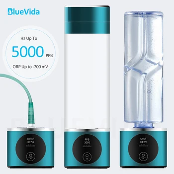 BlueVida ใหม่ 8th Generation NANO บํารุงฟื้นฟูเปลี่ยนสีผมพร้อมเคลือบเงาผมในขั้นตอนเดียวสีผมติดทนนาน 2 เดือนลดการหลุดร่วงของเส้นผมปลอดภัยไร้สารไฮโดรเจนขวด DuPont SPE/PEM Hydrogenator พร้อม H2 Inhaler-ปุ่มสัมผัส 1