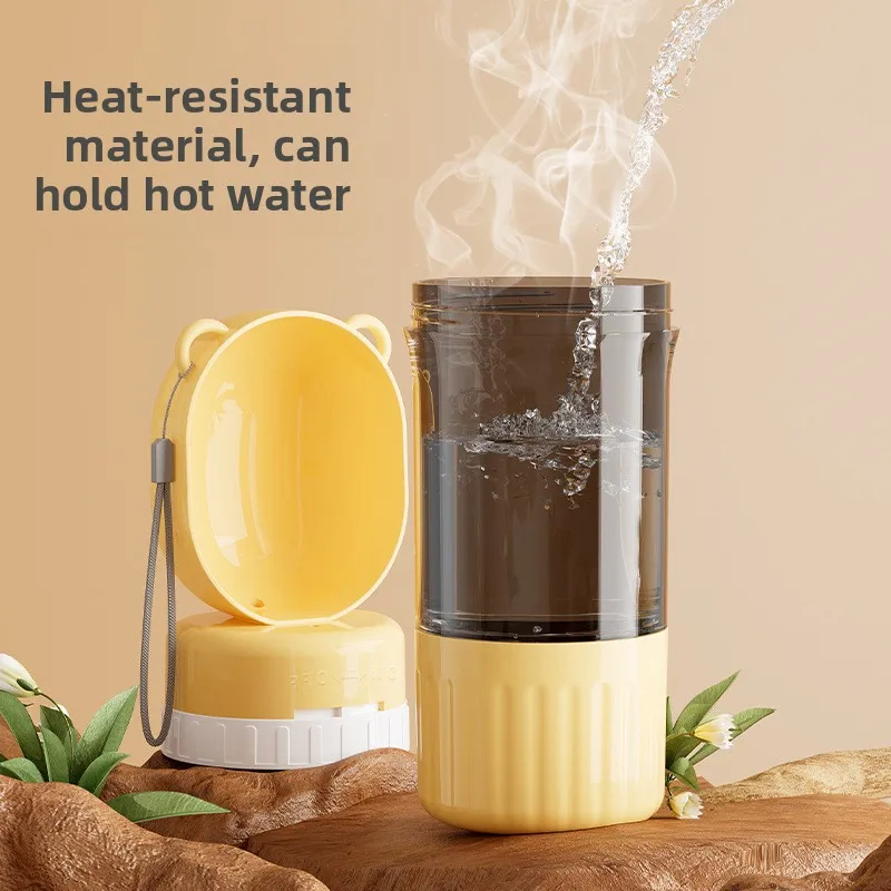 Pet Outings Water and Feeding 2-in-1 Cup Large Capacity Dual Compartment Dog Walking Essential Travel Supplies