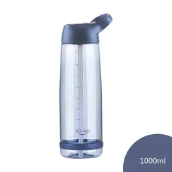Eco - Friendly Leak - Proof Water Bottle with Straw for Kids - BPA - Free Plastic for School, Hiking, and Camping (DeepBlue - 1000ml)