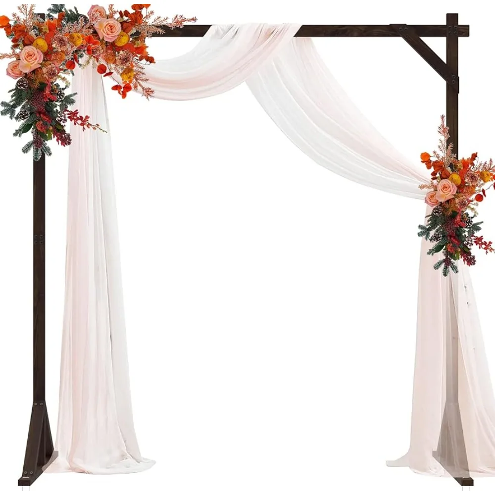 

7.2FT Wooden Wedding Arch Stand Square Wood Arch Wedding Arbor for Ceremony Party Proposal Scene Garden Beach Forest Rustic Boho
