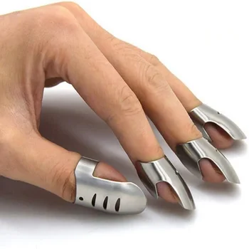 Stainless Steel Nail Protector Hand Cutting Protector Safety Slicing Tool Kitchen Cutting Finger Protector for Kitchen Slic 1