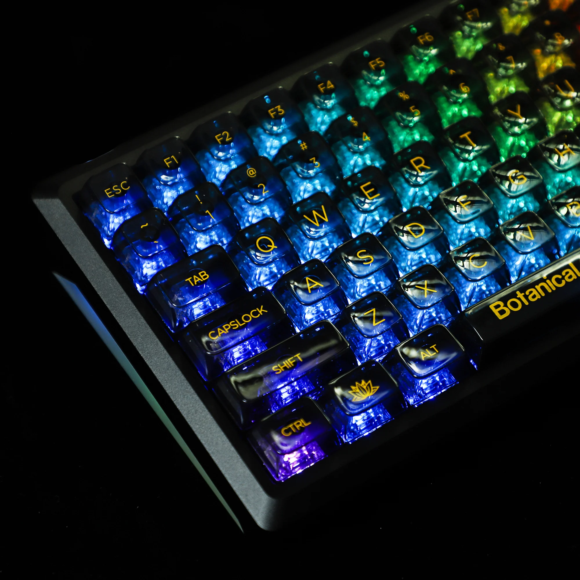 155 Crystal Backlit Keycaps MDA perfil brilhar
