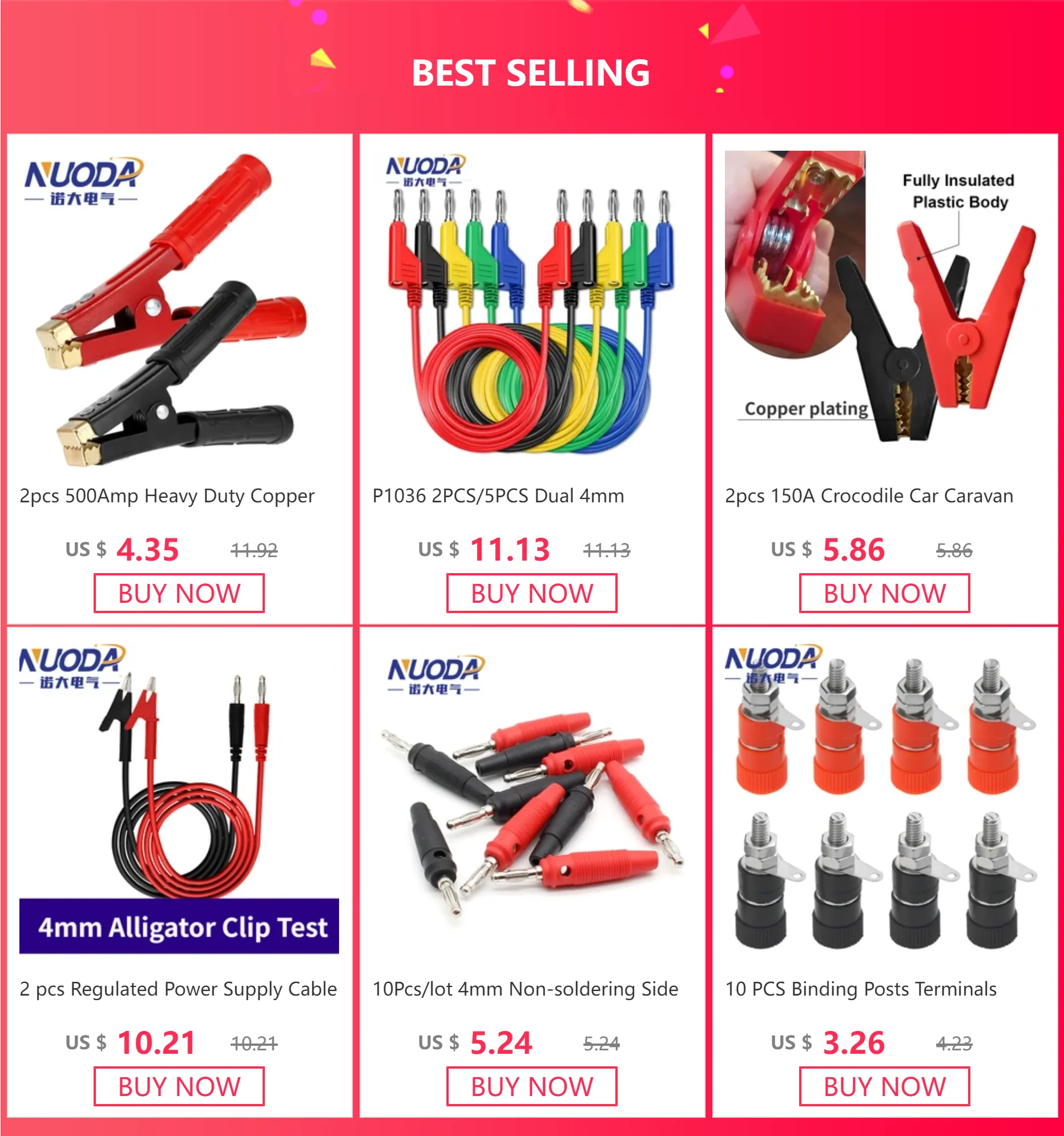 Description Picture 2 of item2 pcs Regulated Power Supply Cable 4mm Pure Copper Banana Plug To Alligator Clip Test Line Red and Black Silicone Wire