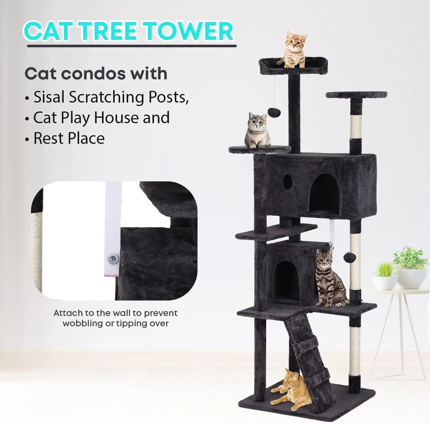 Cat tree tower image 6