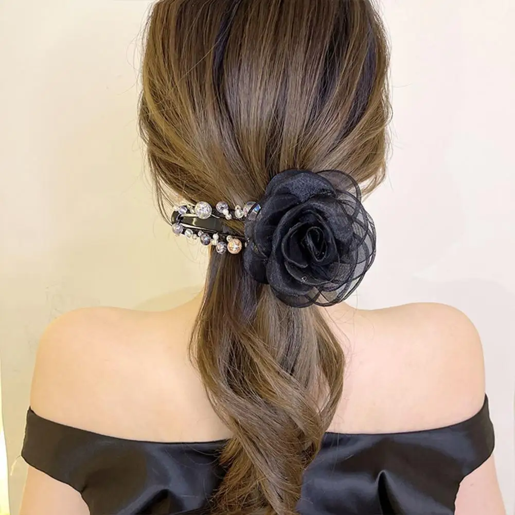 

Women Hair Clip Trendy Transparent Beads Decorative Portable Elegant Women Hairpin Gift Lady Barrette Women Hair Clip
