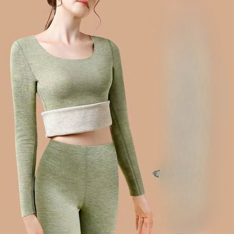 Winter Women's New Thermal Underwear Lingerie Set Female Long Sleeve Tops Warm Pants Leggings Ladies 2 Piece Sets H634