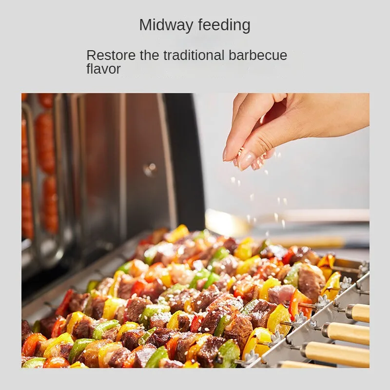 Electric Rotisserie Smokeless 360&deg;automatic Rotation Constant Temperature Anti-scald Grill Mesh Removable Home Electric Grill
