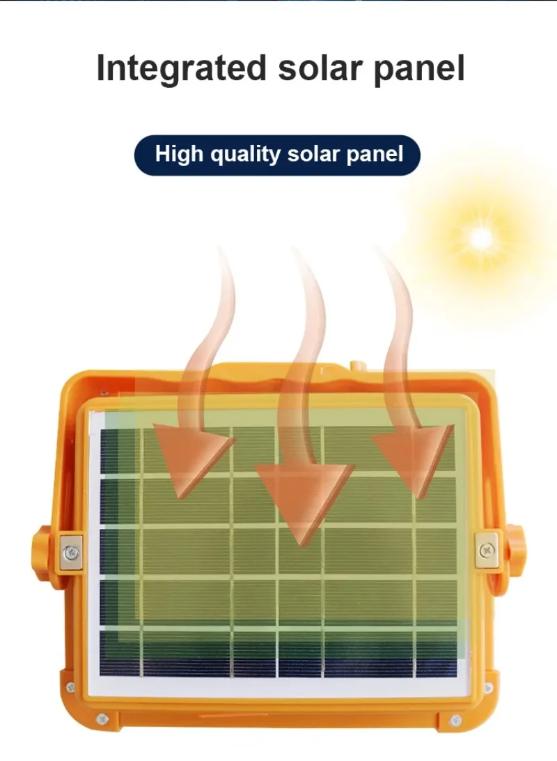 Description Picture 3 of itemNew 2000Watt Solar Flood Light Outdoor Portable LED Reflector LED Spotlight Rechargeable Projector Floodlight Construction Lamp