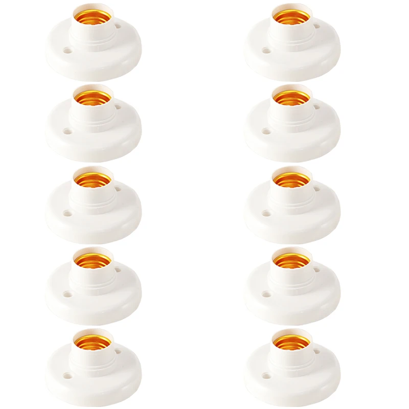 Lamp holder 10pcs E27 plastic screw lamp holder bulb socket adapter