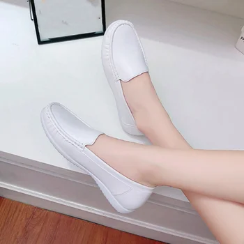 ربيع الخريف جديد الرياضة مريحة التمريض عارضة أحذية للنساء المألوف لينة سوليد المضادة للانزلاق المنحدر متابعة الأحذية