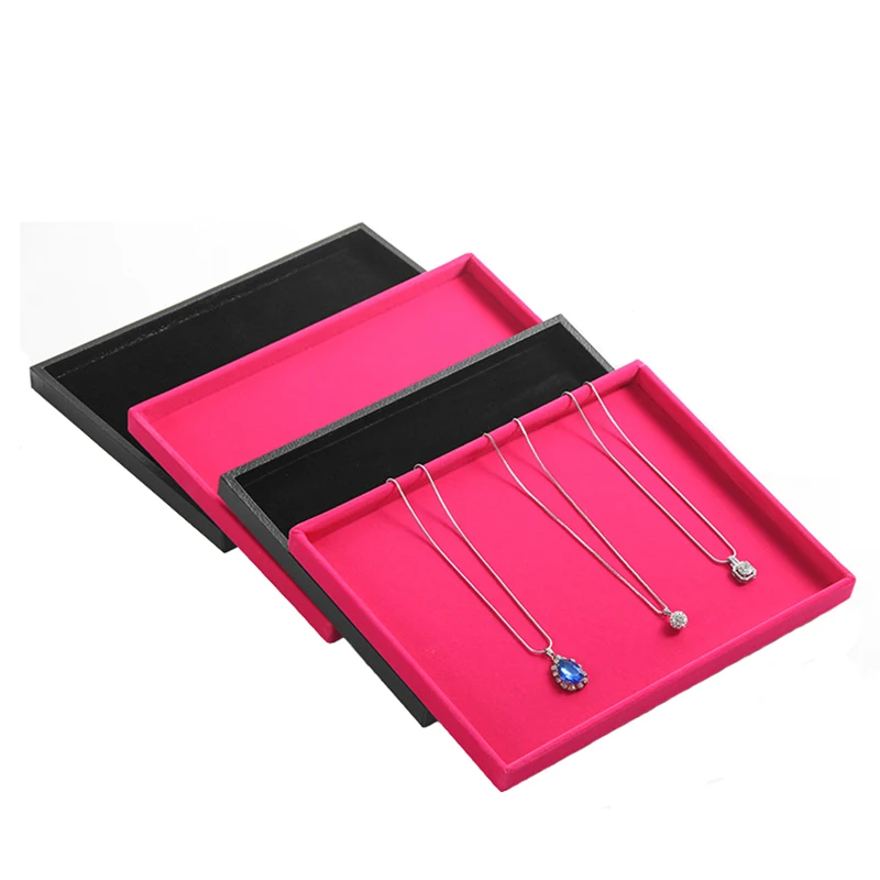 1 Pc Samt Halskette Ringe Armreif Armband Schmuck Tray Display Organizer Fall Schmuck Lagerung Box Schaufenster Tablett