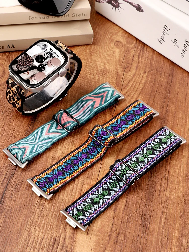 Nylon Loop Elastic Weave Bracelet Strap
