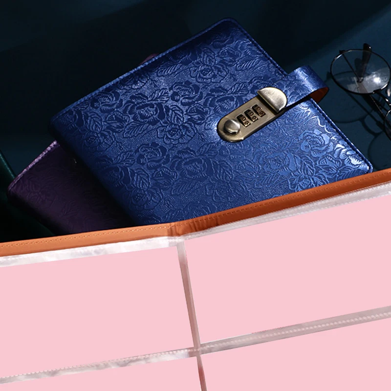 Reusable Money Savings Challenge Binder Flexible Savings Challenges Book Leather Waterproof Cash Budget Password Notebook