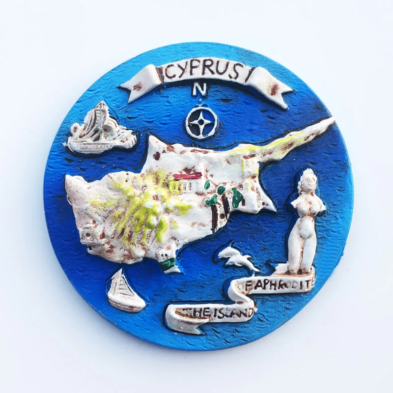 Europe Cyprus 3D Flavour Fridge Magnet Tourist Souvenirs Refrigerator Magnetic Stickers Travel collection Gift magnetic fridge magnets magnetic sticker magnetic fridge stickers refrigerator decor