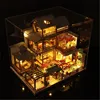 DIY Wooden Miniature Model Kit Japanese Casa 3D Puzzle Dollhouse With Furniture Lights Big Villa Home Decor for Friends Gifts 5