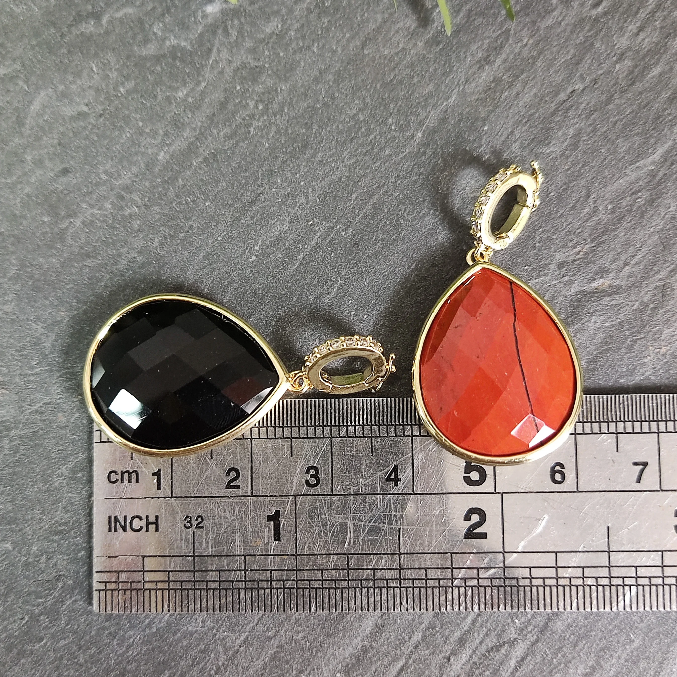 Natural Gemstone Charm Pendant, Obsidian Sunstone Amazonite Amethyst Healing Crystal Charm for Necklace, DIY Jewelry Findings 5