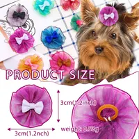 20/30pcs Colorful Dog Puppy Bowknot Puppy Hair Bow Rubber Band Decorate Dog Head Flower for Dog Product Grooming Pet Accessories 2