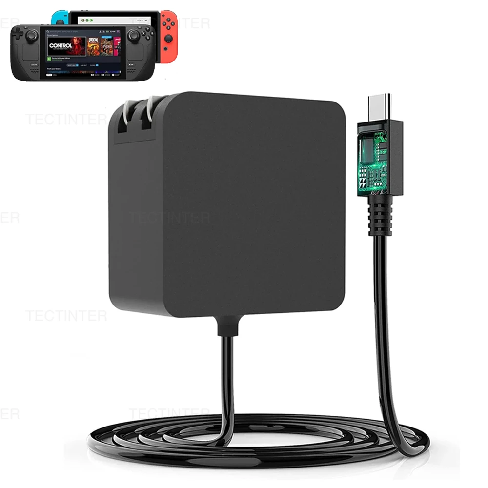 EU/US Plug Fast Charger Compatible with Nintendo Switch/Steam