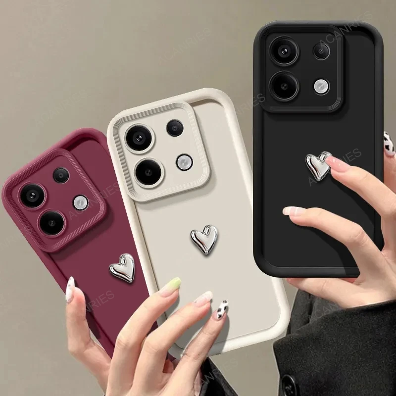 Silver Heart 3D Silicone Soft Case with Matte Back Cover