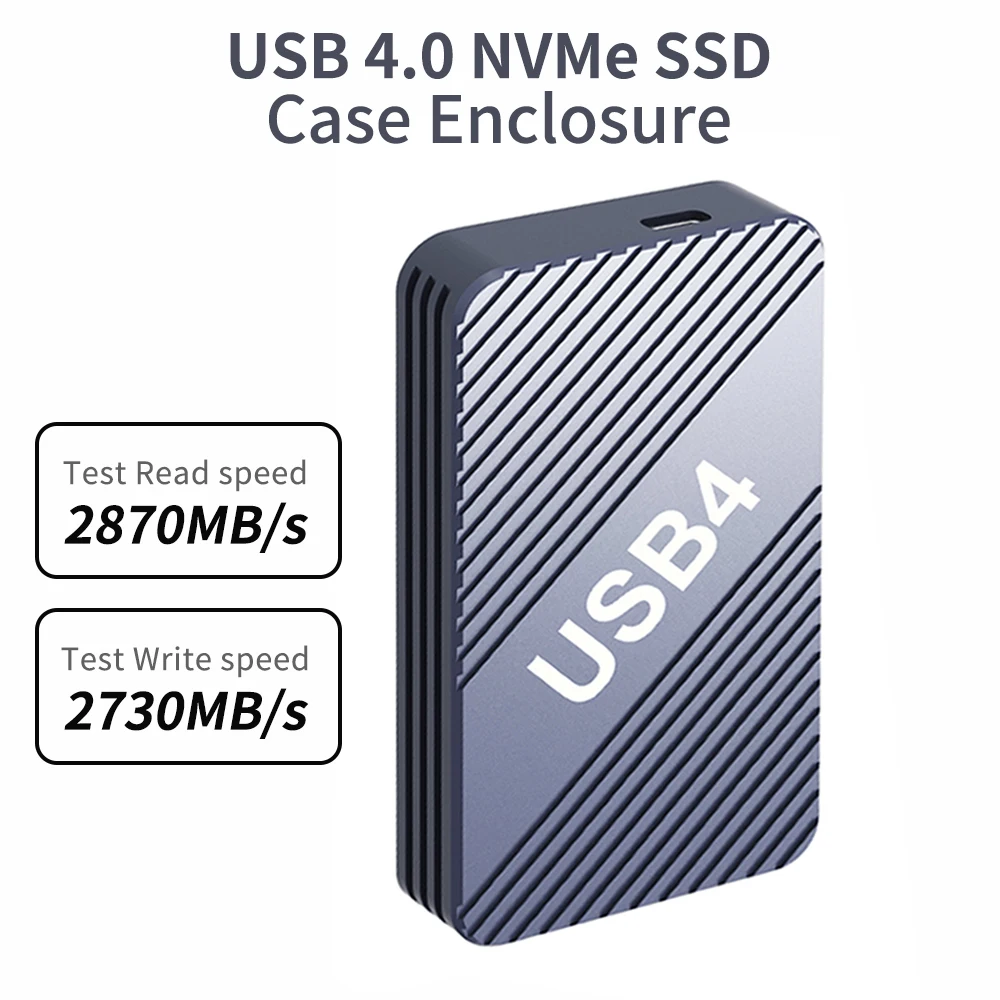 

USB4.0 SSD M2 Корпус NVMe 40 Гбит/с PCIe3.0 x4 Алюминиевый корпус NVMe Совместимость с Thunderbolt 3 4 Внешний корпус SSD USB3.2 USB 3.1 3.0 Type-C