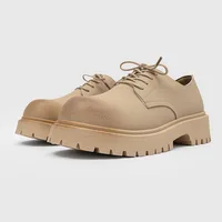 Men's Casual Thick Bottom Anti-Slip Shoes Outdoor Leisure Sports Work Derby Shoes Vintage Style Breathable Waterproof Pig Skin