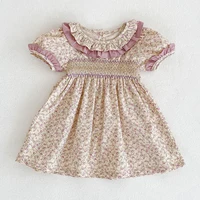 Vêtements d'été pour petites filles, manches courtes, en dentelle, à fleurs, en coton, barboteuse, robe de princesse, tenue assortie pour sœur, nouvelle collection 2