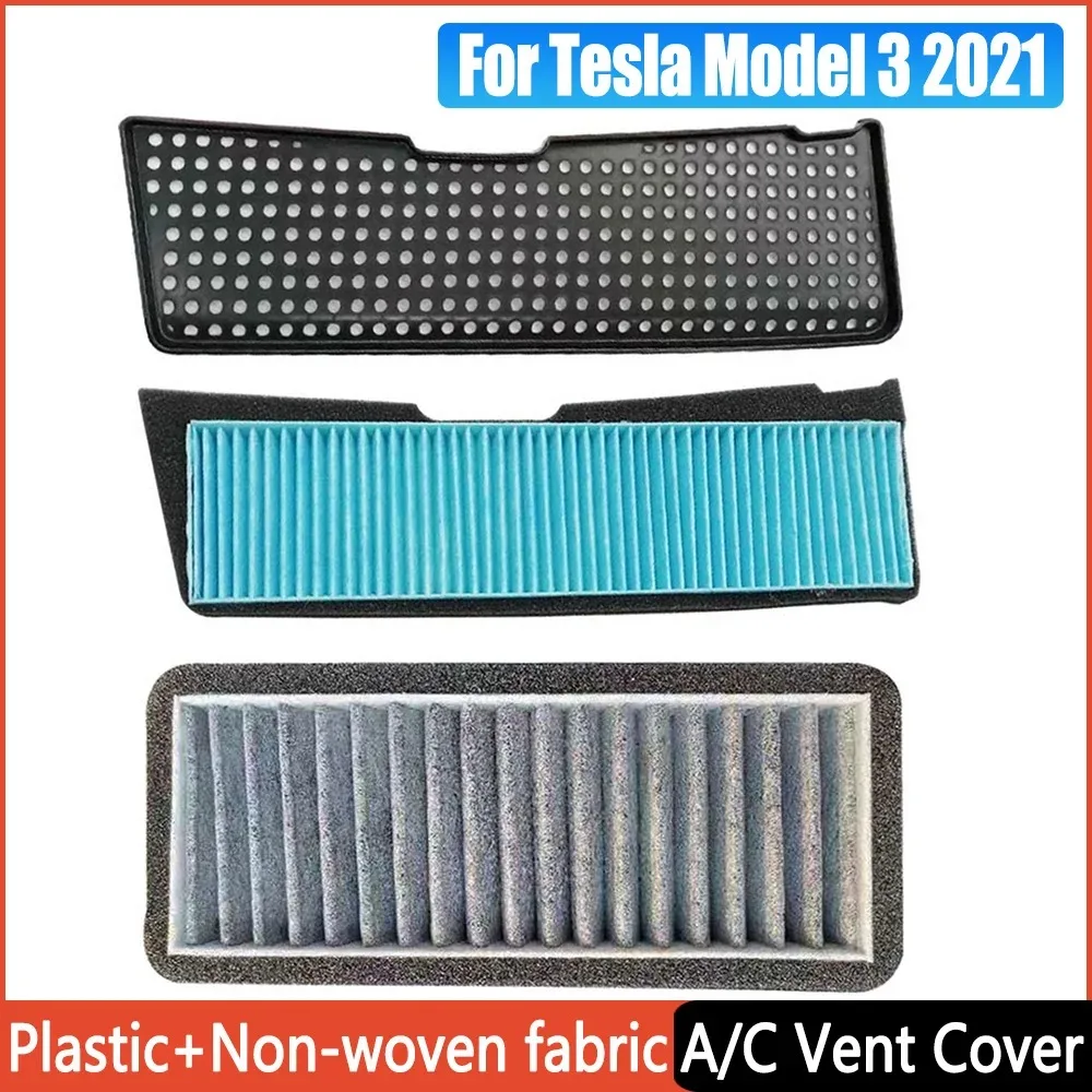 Air Intake Grille Cover Atmosphere Flow Vent Protective Cover for Tesla  Model 3 2021 Air Conditioning Inlet Filter