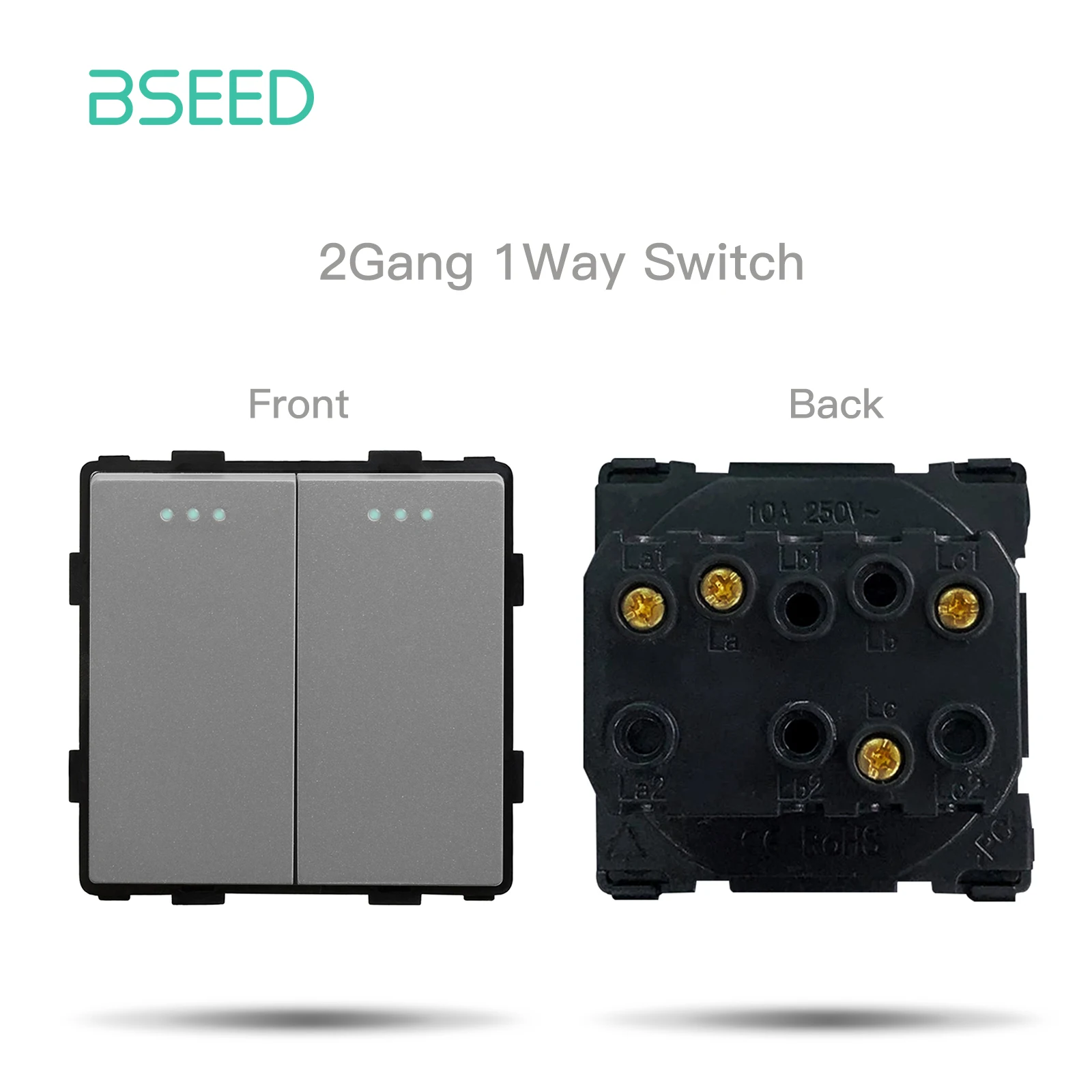 BSEED Customizable Glass Panel Socket with USB and Switch Functions