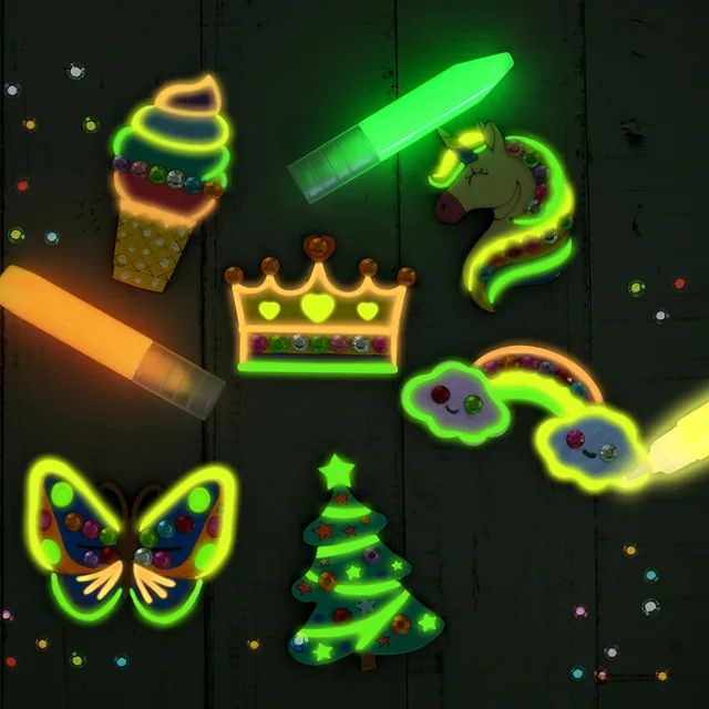 DIY Wooden Magnet Craft Kit for Kids that Glow in The Dark