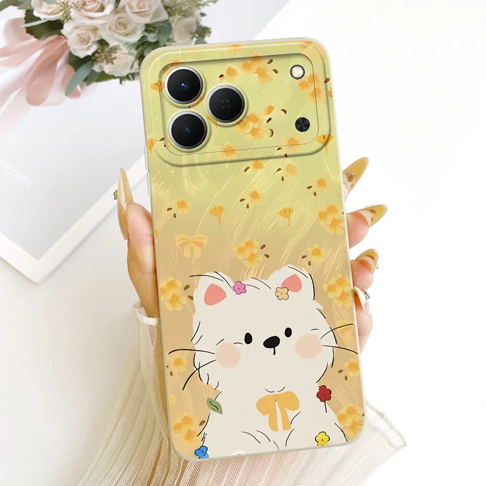 Cute Cartoon Cat Painted Soft Silicone Phone Case Cover