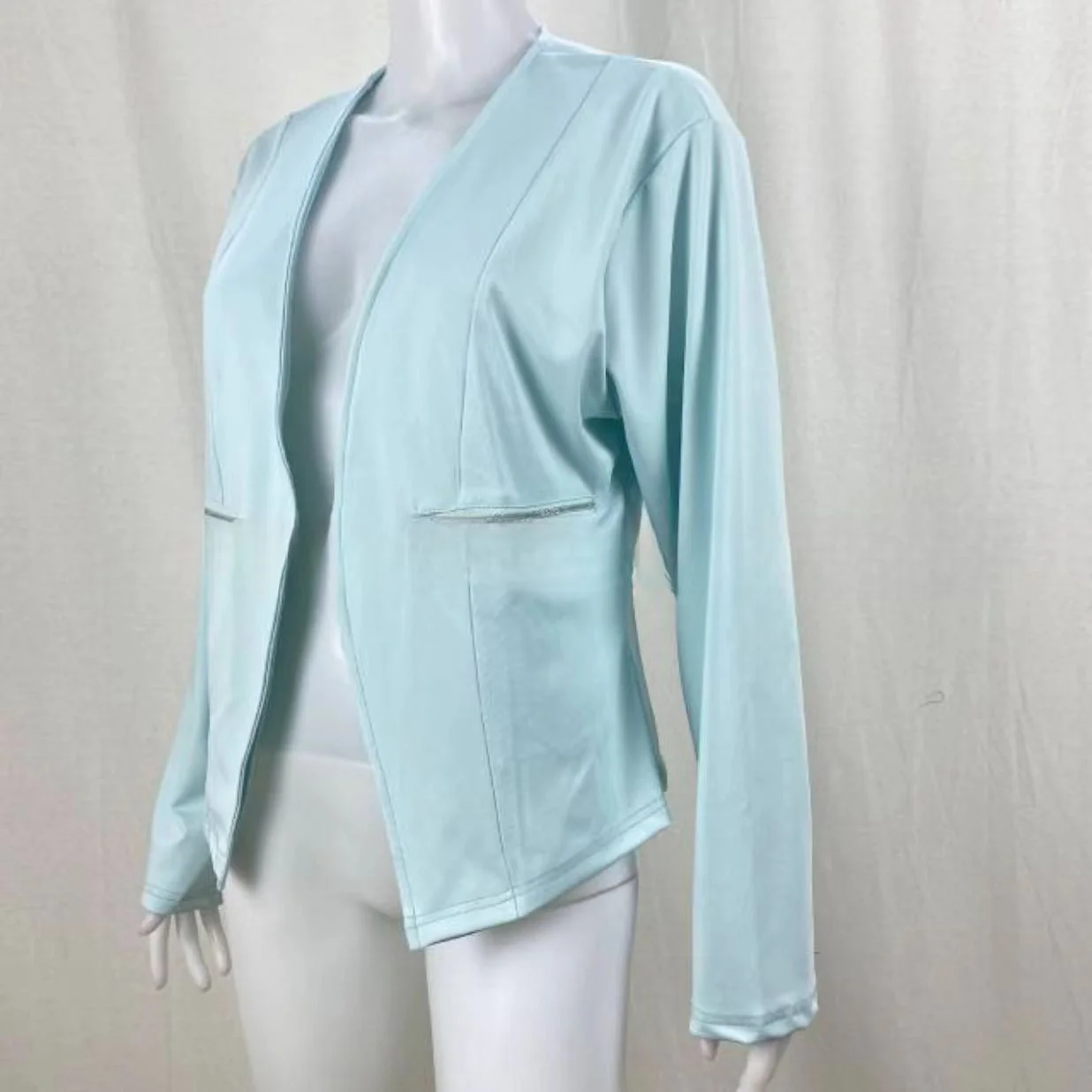 Women Slim Blazer Zip Cardigan Coat