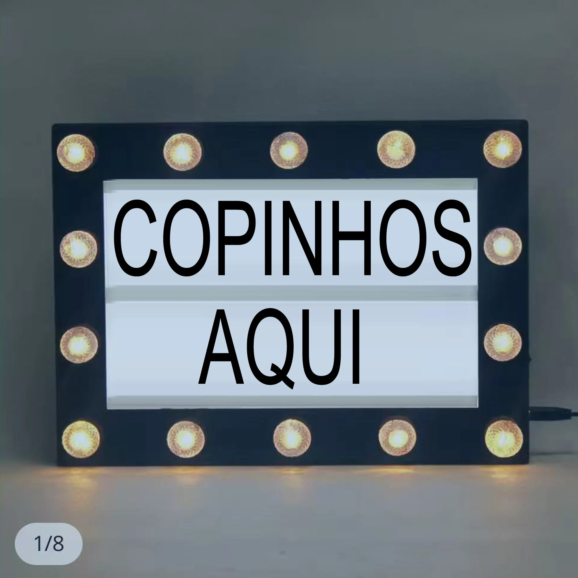 200文字のシネマライトボックス,サイン付き,ライト,12x8インチ,14