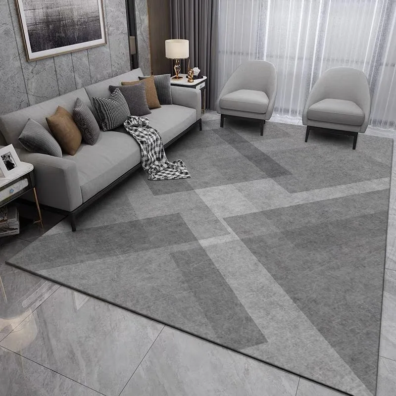 VIKAMA Crystal Velvet Nordic Geometric Home Living Room Carpet Wear-Resistant Anti-Slip Large Area Full Carpet