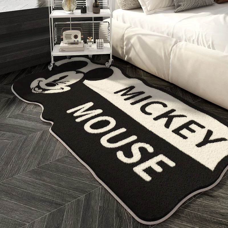 Mickey Mouse Disney Cushion Anime Carpet Bathroom Non-slip Mat Kawaii Faux Cashmere Absorbent Carpets Living Room Bathroom Mat 2