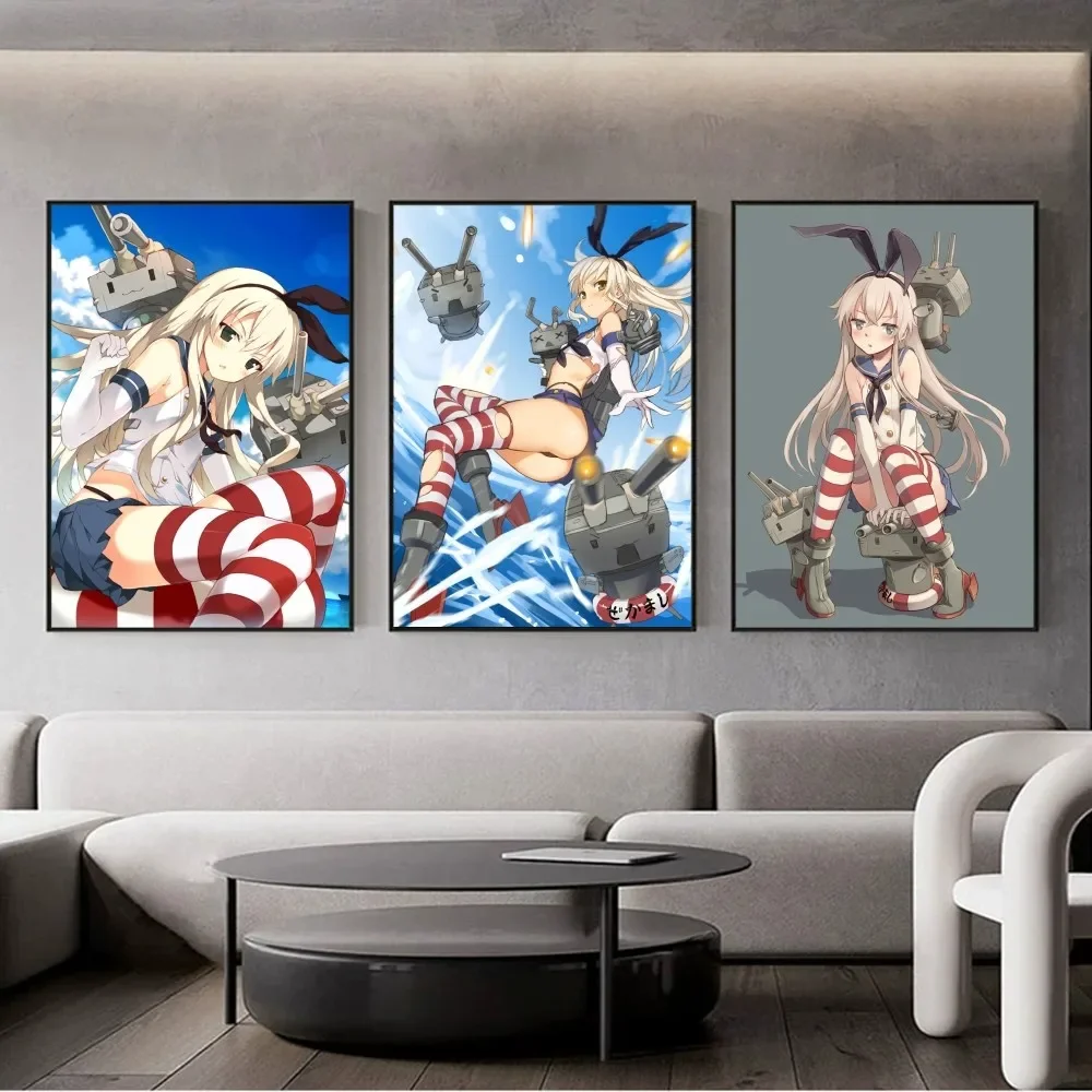 Kantai Collection Shimakaze Poster Fai Da Te Vintage Movie Poster Wall Art Painting Study Stickers Small Szie Wall Painting