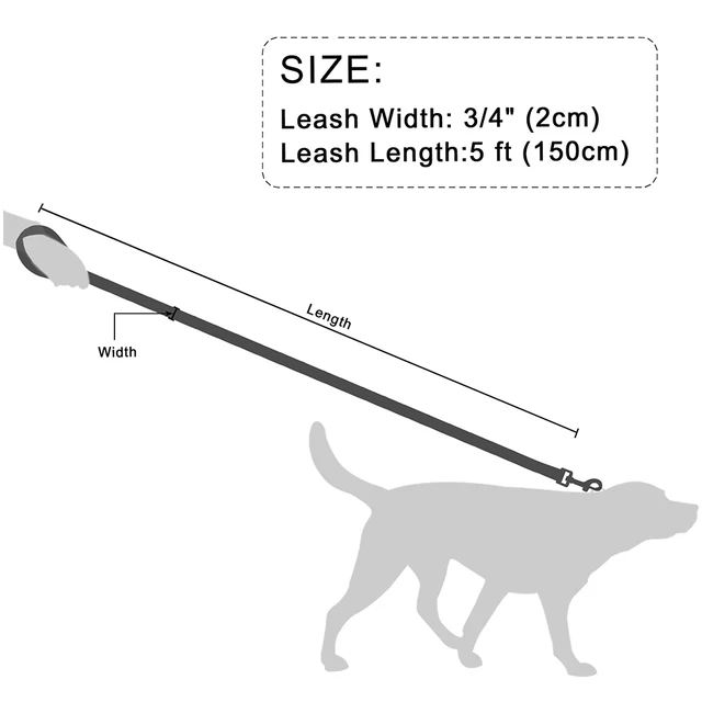 5ft Leather Dog Leash Durable Pet Walking Training Lead Leash Rope for Small Medium Large Dogs Pitbull Pug erman Shepherd 6