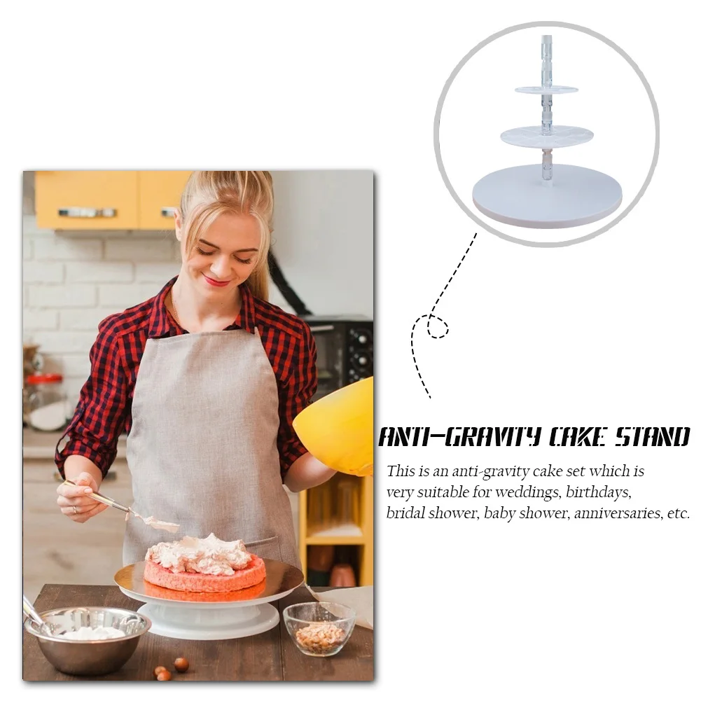 Anti Gravity Cake Pouring Kit Cake Stand Support Structure Frame DIY Tools Party Decor for Birthday Wedding Baby Shower