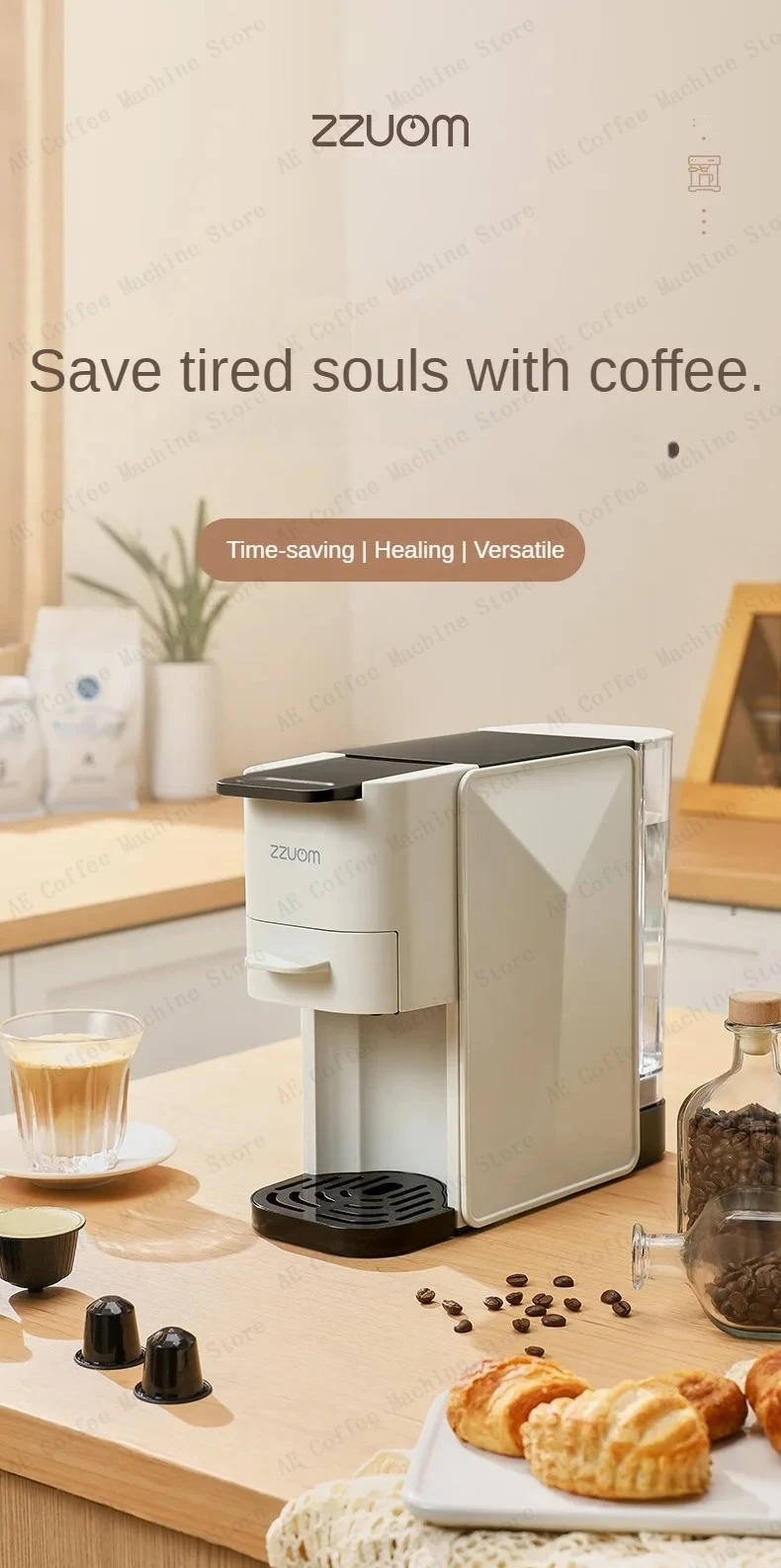Description Picture 3 of itemCapsule Coffee Machine Household Multifunctional Capsule Coffee Machine Portable Espresso Capsule Coffee Machine