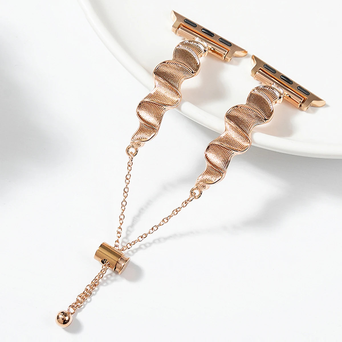 حزام معدني للنساء لساعة أبل 10 باند 42 مللي متر 41...