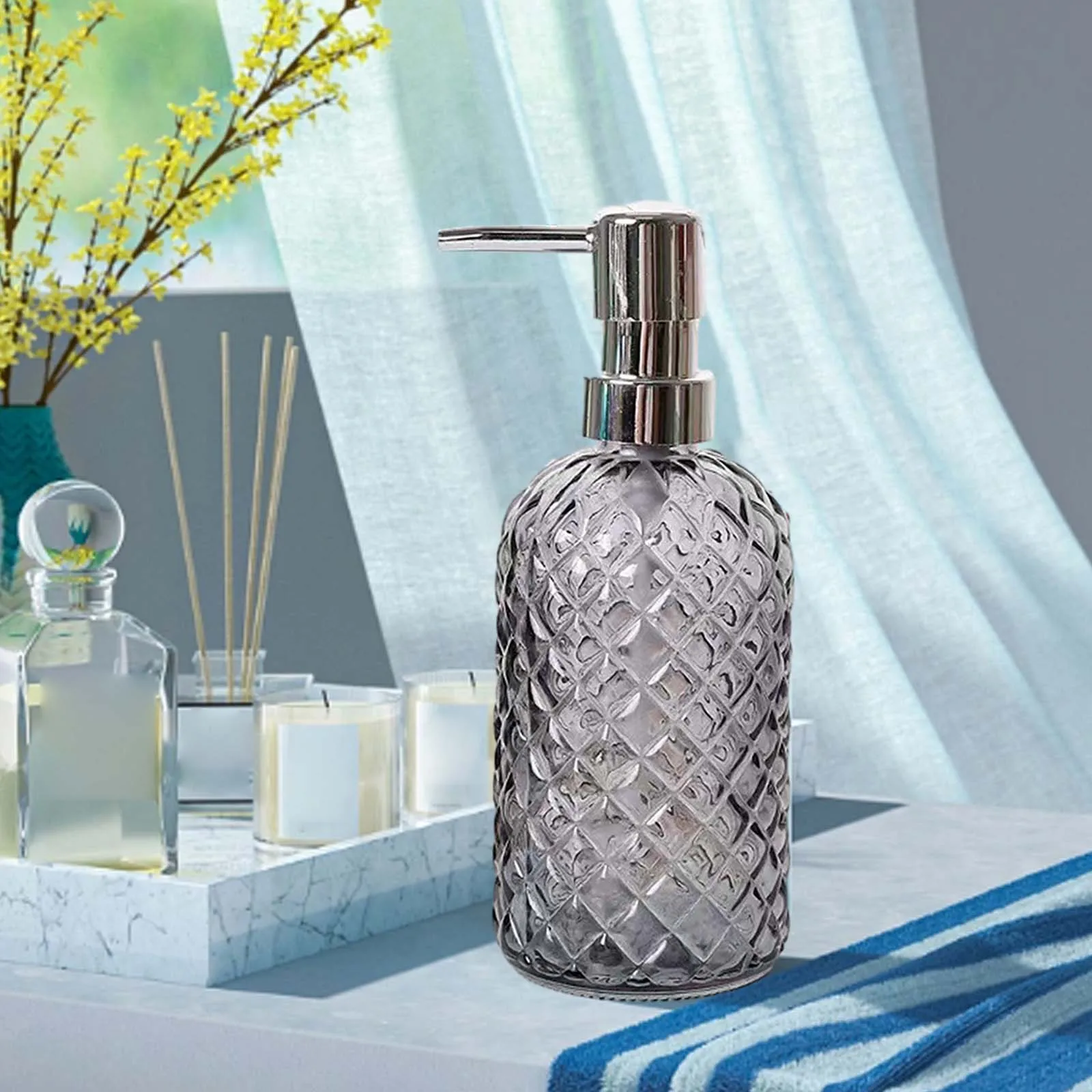 Glass Soap Dispenser Maual Liquid Soap Dispenser Bottle Refillable 304 Stainless Steel Pump Laundry Hotel Kitchen soap dispenser soap dispenser bottle