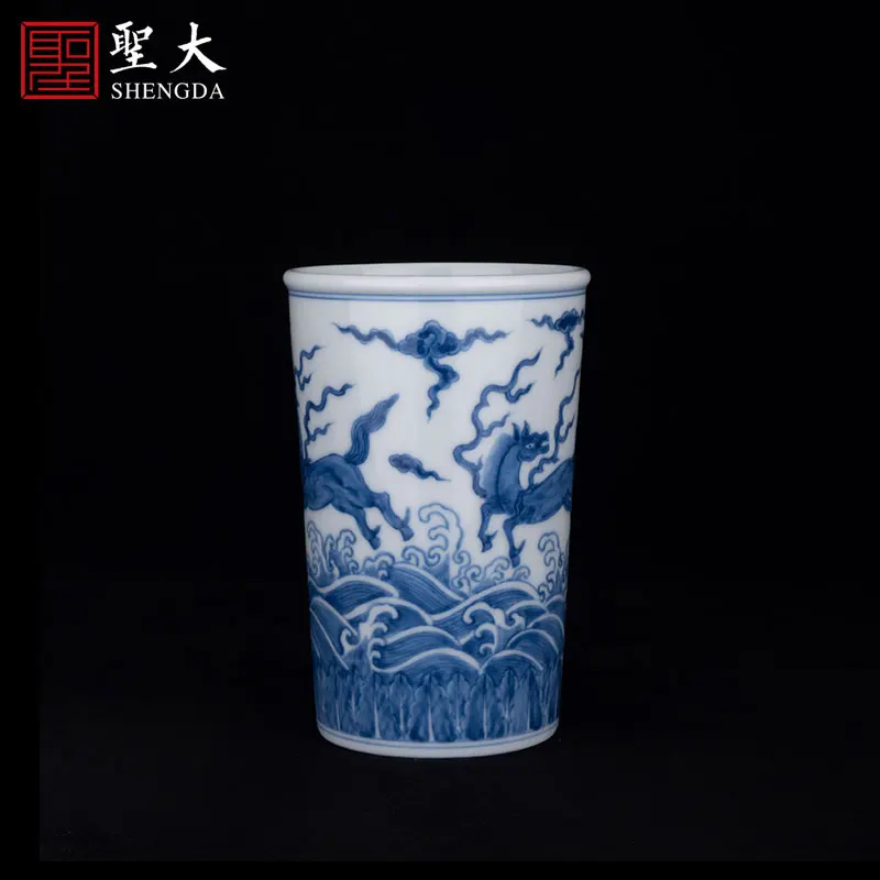 Yuhe King чайная чашка Керамическая ручная роспись синий и белый Yunlong grain Кола чашка Цзиндэчжэнь все ручные чайные наборы Личная чашка
