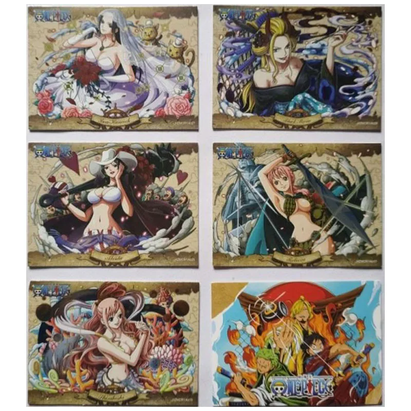 

Anime ONE PIECE Rare Refractive Flash Cards Luffy Nami Robin Shirahoshi Hancock Toys for boys Collectible Cards Birthday Gifts