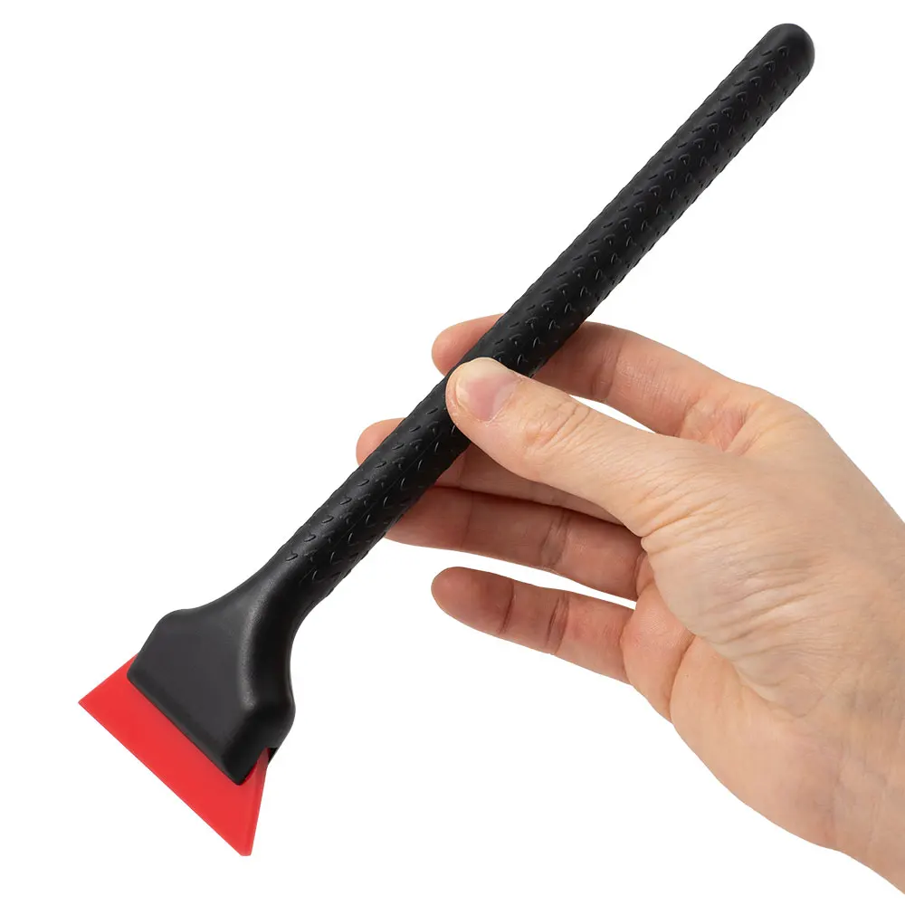 FOSHIO Anti-Slip 롱 핸들 워터 스퀴지 (부드러운/하드 고무 블레이드 포함) 자동차 비닐 랩 스크레이퍼 창 색조 유리 청소 도구