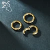 ZS 1PC G23 Titanium Hoop Earring for Men Gold Plated Circle Earring Large Gauge Seputm Nose Ring 2/4/6/8/10/12G Punk Earring 6