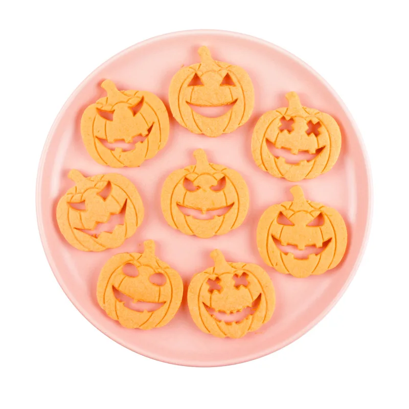 Cookie Cutter Pumpkin Expression Halloween Cookie Cutter Biscuit Stamp Sandwich Icing Cookie Fondant Cake Party Bread Baking Decoration Tools