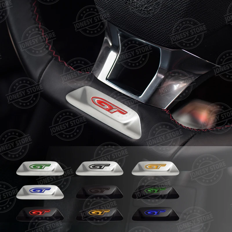 Auto Metal GT Car Emblem 3D Steering Wheel Sticker For Peugeot 308 208 5008 4008 508 3008 Performance Sticker Accessories